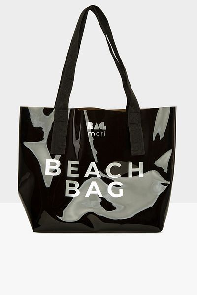 Bagmori Black Women's Beach Bag Printed Transparent Beach Bag M000007257