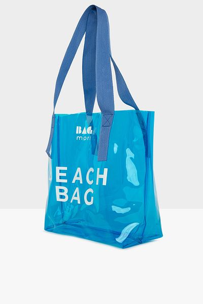 Bagmori Blue Women's Beach Bag Printed Transparent Beach Bag M000007257
