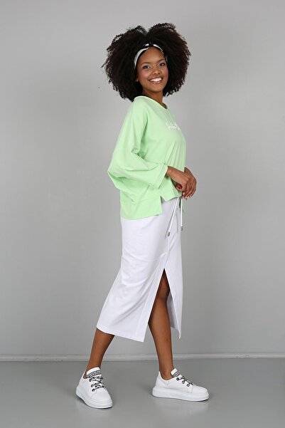 Banadamoda Πράσινη εμπριμέ μπλούζα με μανίκια νυχτερίδα