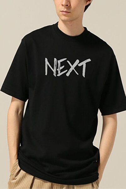 Raf Coll Oversize kroj Black Next Font Digitalna štampa Paket T-shirt Compaq ...