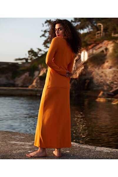 Twist for Gülşen Midi Skirt with Chain Accessory