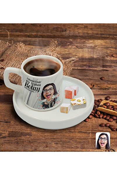 Bk Gift Kişiye Özel Sunum Tabaklı Kadın Kolay Yetişmiyor Karikatürlü Türk Kah...