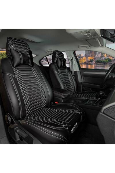 Stil مجموعة غطاء مقعد السيارة الأمامي/الخلفي من الجلد الفاخر من Dacia Logan