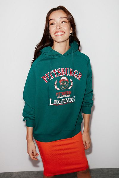 GRIMELANGE Belva Oversize Green Sweatshirt