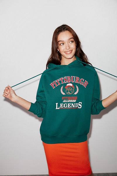 GRIMELANGE Belva Oversize Green Sweatshirt