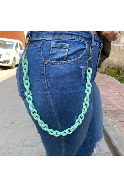 Acousticworld Mint Green 50 Cm Pants Chain Necklace Gift Fashion Accessory