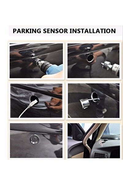 Niken Araç Geri Park Sensörü Led Ekranlı Bip Sesli 12volt. 22mm. Siyah