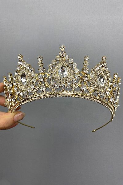 Hobigram إكسسوار شعر العروس أنثراسايت سموكد Ahu Model Bridal Henna Crown – إكسسوار العروس، تصميم أنيق – العروس
