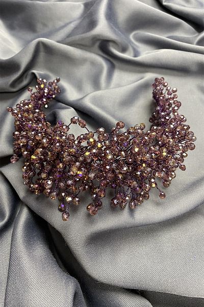 Hobigram Accesoriu pentru păr Pollux Crystal Stone Henna și Coroana de Mireasă – Coroană, Crystal Stone, Model Elegant, Coroană de Mireasă –