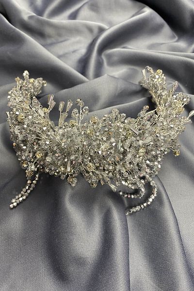 Hobigram Zosma Crystal Stone Henna و Crown Bridal للعرائس - إكسسوار الزفاف، تصميم أنيق، إكسسوار نسائي
