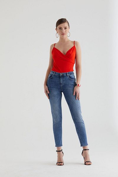Pantamo Jeans Blugi de damă Pantamo de culoare albastră învechită