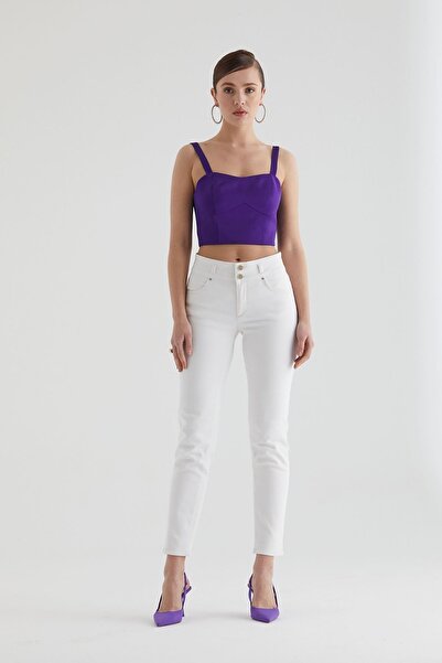 Pantamo Jeans Pantamo Ekru Cıgarette Women's Jeans