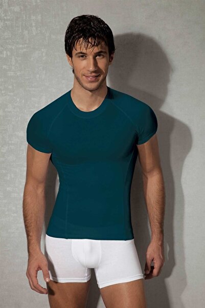 Doreanse Tricou modal cu mânecă scurtă cu gât rotund pentru bărbați 2535