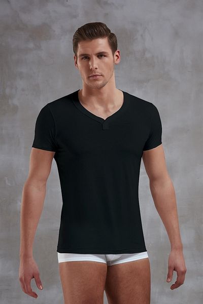 Doreanse Men's Black Micromodal Crew Neck Short Sleeve T Shirt