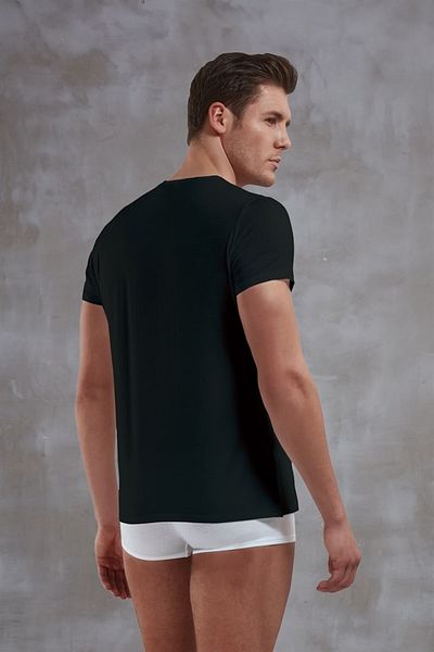 Doreanse Men's Black Micromodal Crew Neck Short Sleeve T Shirt