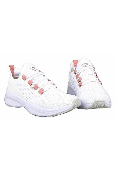 M.P. 221-2390 Tricotaj de damă Pantofi sport albi cu șireturi
