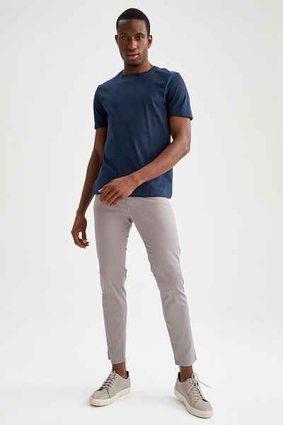 DeFacto Μπλουζάκι με λαιμόκοψη Regular Fit Premium Mercerized Crew