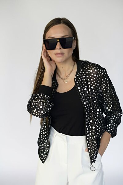 ileenofficial Puanlı Tül Bomber Ceket