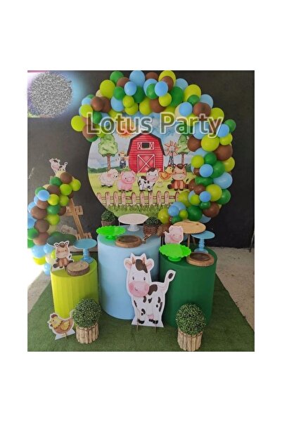 LOTUS PARTY 50 قطعة - مجموعة سلسلة بالونات بطابع سفاري - ( أزرق - بني - أخضر ...