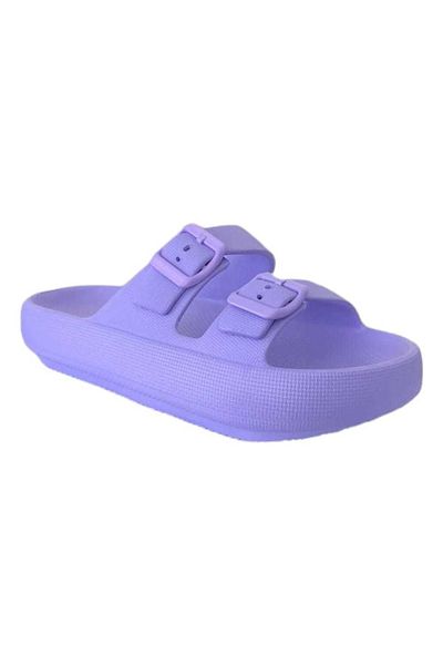 Akınal Bella E282 Lilac Women's Buckle Beach Slippers