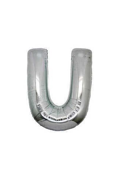Acar Süs 1 Piece Foil Balloon Letter U 40 Inc Silver