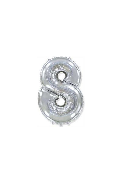 Acar Süs Foil Balloon Made in Spain 8 Silver 32 Inc 1 Piece