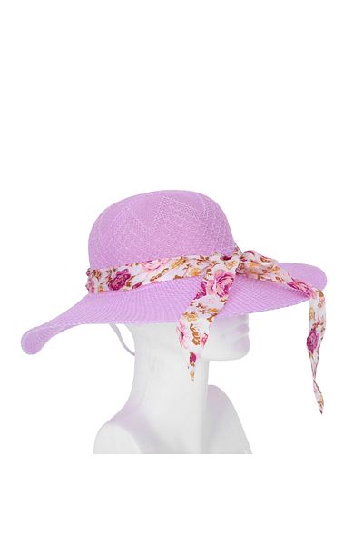 EXİZTİCARET Lilac Color Women's Beach Hat, Sombrero Hat