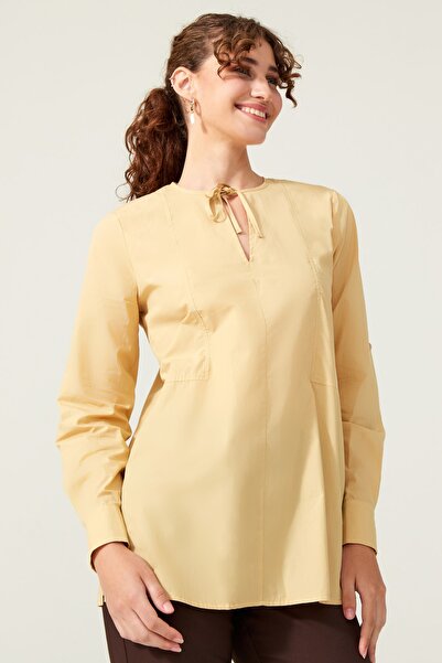 Love My Body Lace-up and Slit Halter Neck Shirt