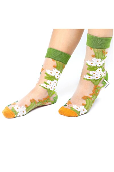 Bolero Japon Kore Tarzı Şeffaf Transparan Kadın Çorap Flowers