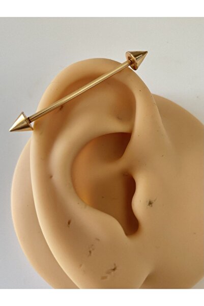 Arescollection Cerrahi Çelik Industrial Sivri Uçlu Spike Köprü Piercing