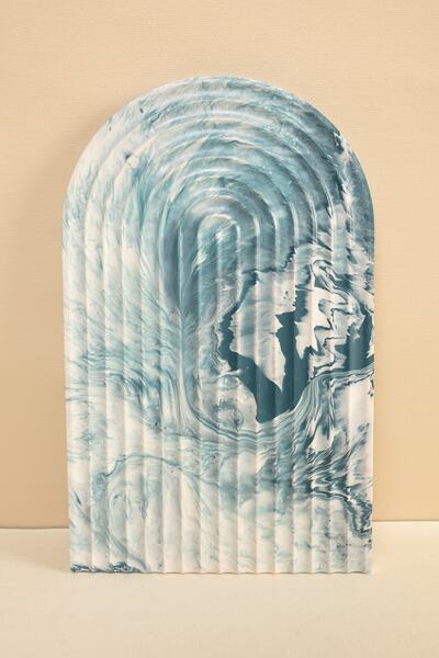 Handmeight Blue White Concrete Coaster / Presentation Tray