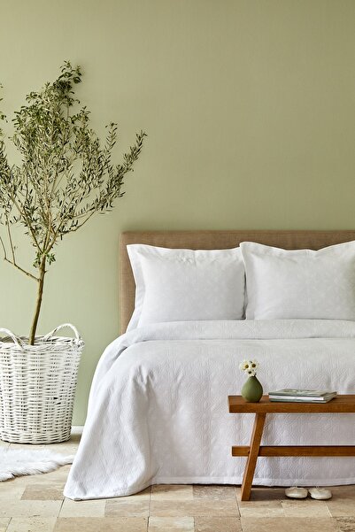 Karaca Home Back To Basic Cuvertură de pat albă de o persoană