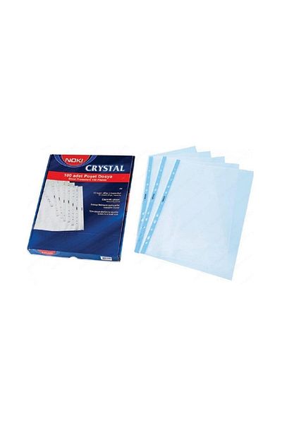 Noki A4 Bag File with Crystal Blue Edge 100 Pack