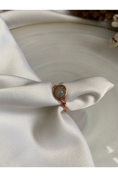 PelvedDesign Labradorite Natural Copper Stone Wire Ring