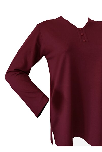 Rüya Triko بلوزة Rüya أرجوانية من القطن الممشط برقبة على شكل حرف V