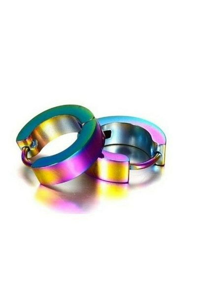 Acousticworld Stainless 316l Steel - Hologram Patterned Hoop Earrings Quantity