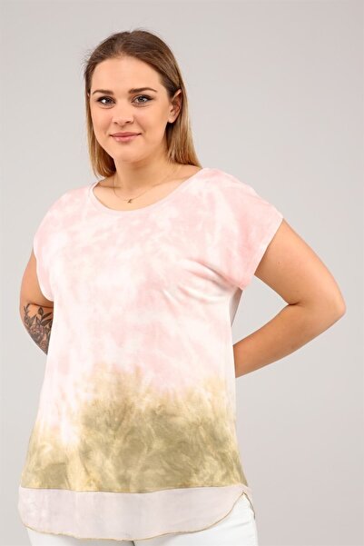Seamoda Hem Chiffon Batik Tshirt-pink-mustard