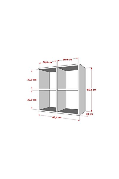 Nettrends Rafli Kitaplik 65 Cm Beyaz Ktp-1020