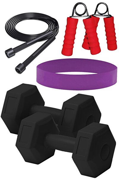 Genel Markalar 1 Kg X 2 Adet Siyah Dambıl Atlama Ipi Aeroik Squat Bant 2 Adet...