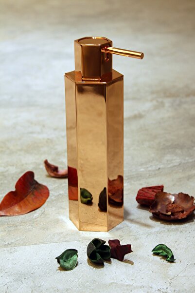 Windisch Barcelona Hexagonal Tezgah Üstü Sıvı Sabunluk Bakır