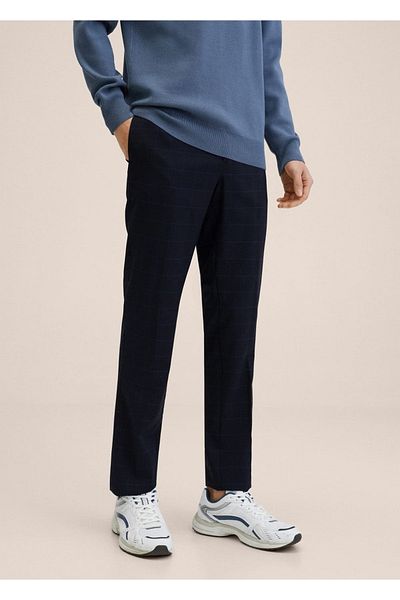 MANGO Man Slim Fit Shearling Wool Suit Trousers