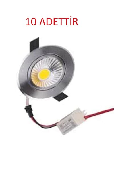 HMZ 5 Watt Cob Led Spot 10 Adet Krom Kasa Led Spot Beyaz Işık (10 Adettir)