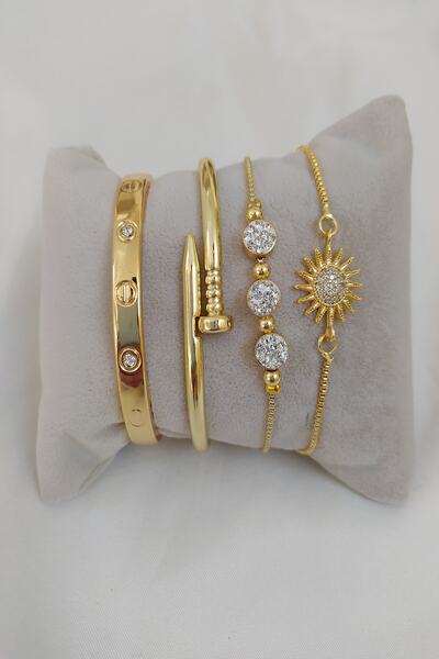 KOBA Altın Kaplama Kadın Kombin Bileklik