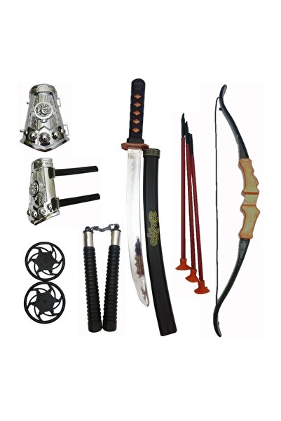 abnturk Ninja Profesyonel Oyuncak Savaşcı 10parça Set 51cm Yay 41cm Kılıç