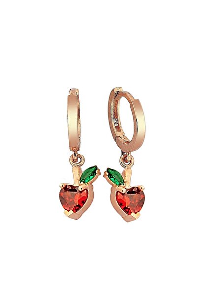 Argentum Concept 925 Ayar Gümüş Kırmızı Elma Küpe 12098702