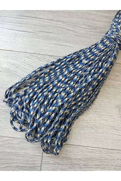 PARACORD DÜNYASI باراكورد 550 نوع III 4 مم 7 حبلا 5 متر أزرق أسود لون مموه نو...