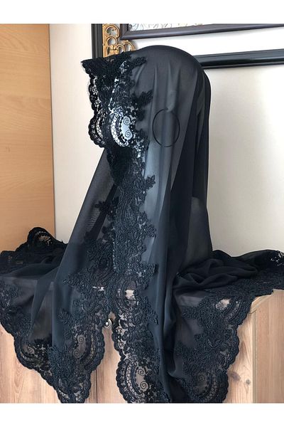 Ebrar Çeyiz Black Special Design Prayer Mevlüt Head Scarf