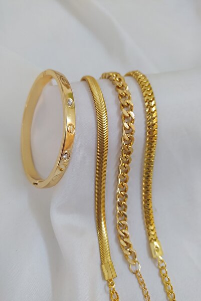 KOBA Altın Kaplama Kadın Kombin Bileklik