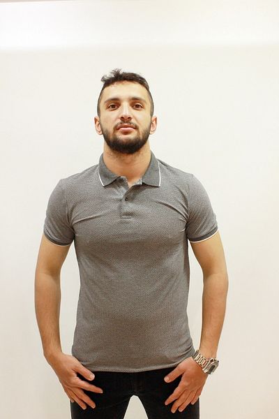 Cazador Ανδρικό μπλουζάκι με γιακά πόλο Jazz 4152 Honeycomb Texture Γκρι