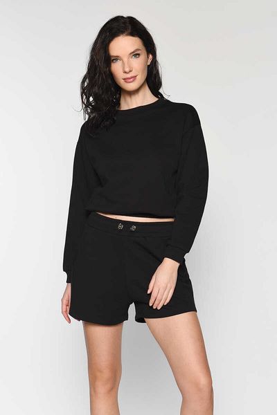 ECKO UNLTD Hanorac pentru femei Taylor Black cu gât crew